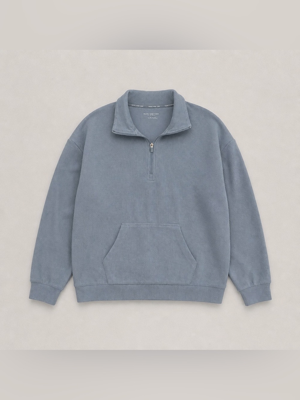 Marc New York Half-Zip Pullover Sweatshirt in Dusty Blue